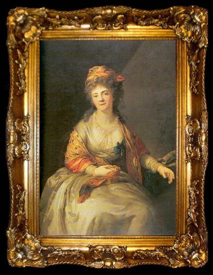 framed  Anton Graff Portrait of Elizabeth P. Divova, ta009-2